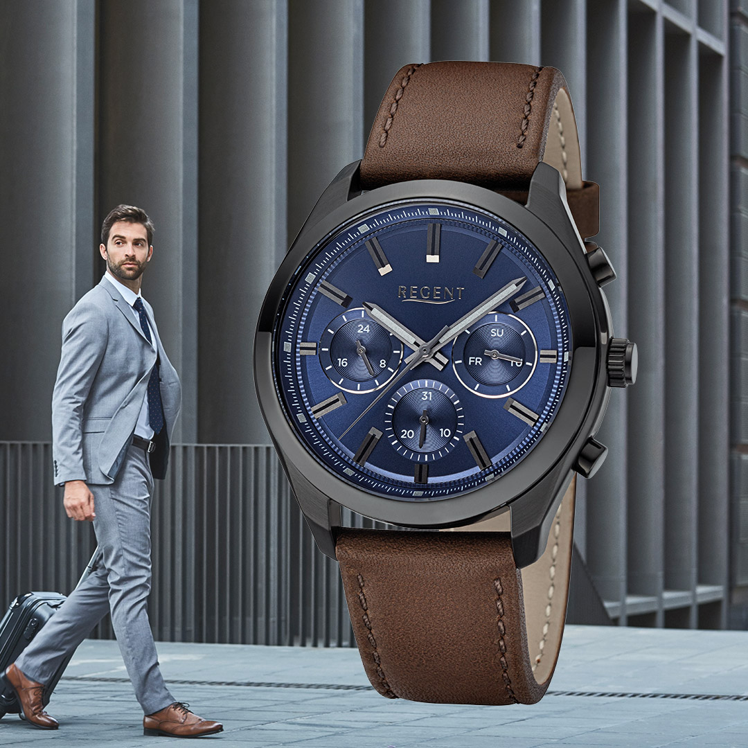 mit klarer Männeruhren Uhren KanteREGENT Urban Style Regent Uhren